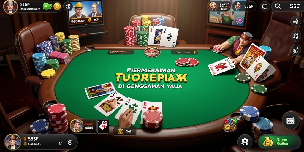 Tampilan gameplay menarik dan penuh aksi Poker.