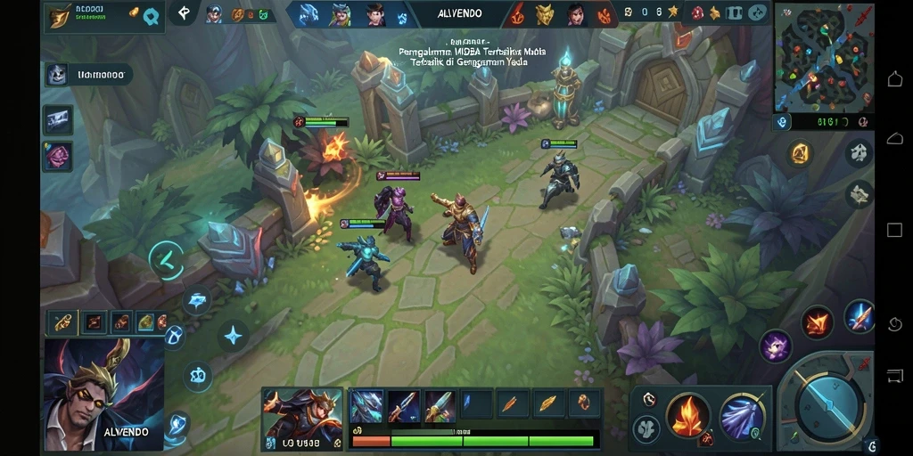 Tampilan gameplay ALVENDO yang seru dan strategis di arena.