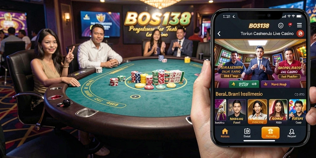 Tampilan gameplay Live Casino yang mendebarkan di BOS138.