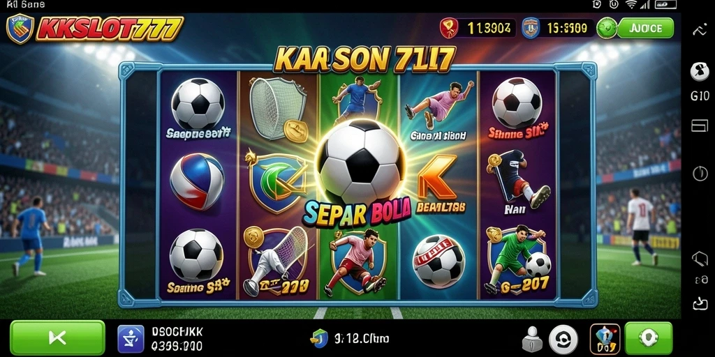 Tampilan menarik gameplay KKSLOT777 dengan tema sepak bola.