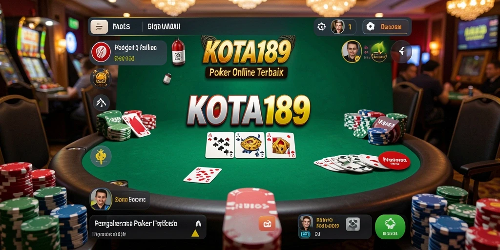 Screenshot KOTA189 menunjukkan gameplay Poker yang menarik dan interaktif.
