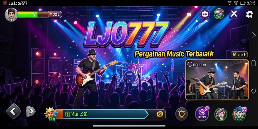 Skrinsut LJO777 menampilkan gameplay seru dengan berbagai lagu musik.